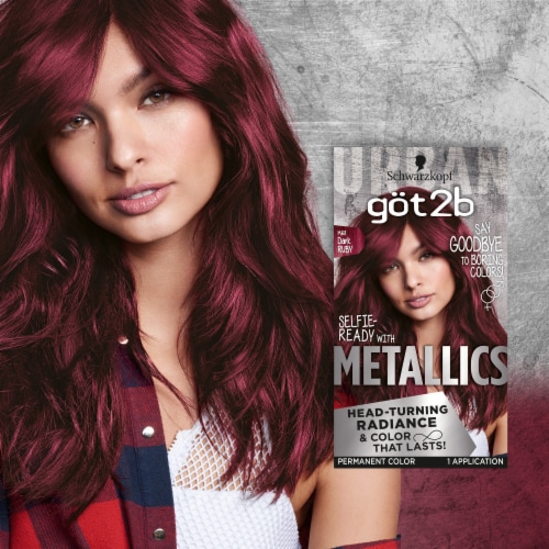 got2b® Metallics M68 Dark Ruby Hair Color Perspective: left