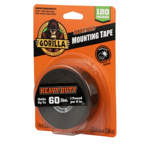 Gorilla® Heavy Duty Double Sided Mounting Tape - Black Perspective: left
