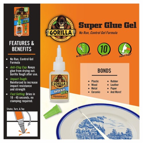 Gorilla® Super Glue Gel Perspective: left