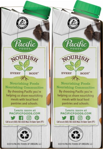 Pacific Organic Chocolate Almond Non Dairy Beverage Perspective: left