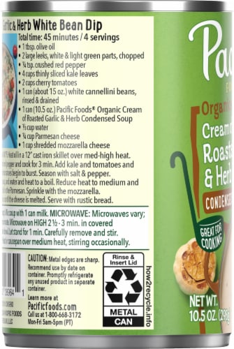 Pacific Foods® Organic Cream of Roasted Garlic & Herb Condensed Soup Perspective: left