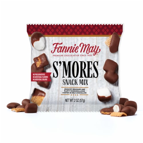 Fannie May Milk Chocolate Candy S'mores Snack Mix Perspective: left
