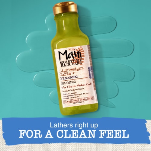 Maui Moisture Lightweight Curls + Flaxseed Shampoo Paraben Free Perspective: left