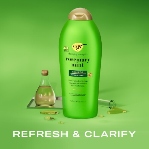 OGX Clarifying Strength + Rosemary Mint Shampoo Clarifying Sulfate-Free Surfactants Perspective: left