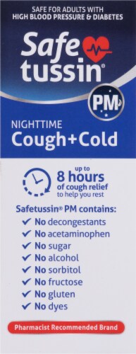 Safetussin® Nighttime Cough + Cold Relief Liquid Perspective: left