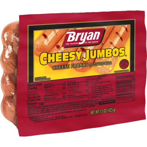 Bryan® Cheesy Jumbos® Cheese Franks Perspective: left