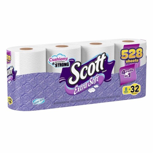 Scott Extra Soft Mega Roll Bath Tissue Perspective: left