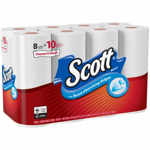 Scott Choose-A-Sheet with Quick Absorbing Ridges Paper Towel Perspective: left