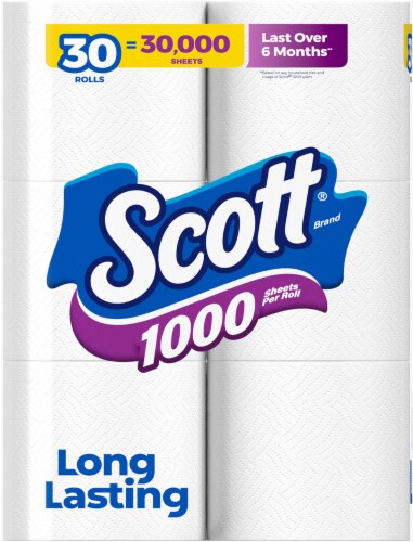 Scott® 1000 Single-Ply Toilet Paper Rolls Perspective: left