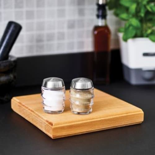 Cole & Mason Salt Pepper Shakers - Stainless Steel Perspective: left