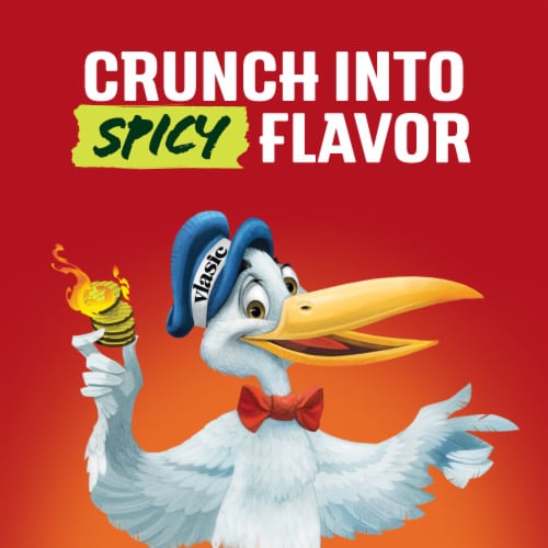 Vlasic Frank's Redhot Flavored Kosher Dill Chips Perspective: left
