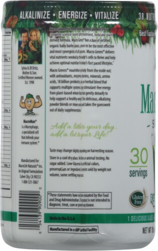 Macrolife Naturals Macro Greens Superfood Supplement Perspective: left