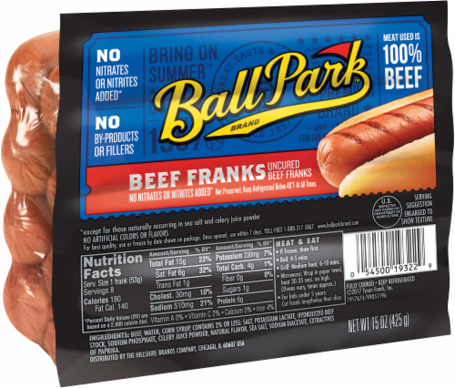 Ball Park Beef Franks Perspective: left