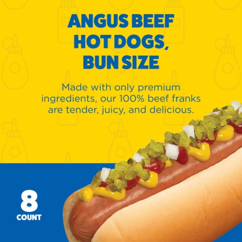 Ball Park Bun Length Angus Beef Hot Dogs Perspective: left