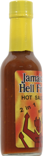 Jamaica Hell Fire Hot Sauce Perspective: left