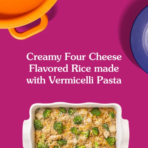 Ben's Original Ready Rice Creamy Four Cheese Flavored Rice, Easy Dinner Side, 8.5 oz Pouch Perspective: left