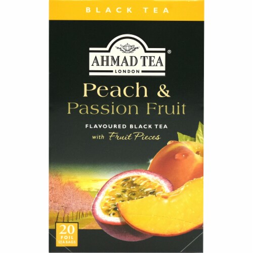 Ahmad Tea Peach & Passion Fruit Black Tea Bags Perspective: left