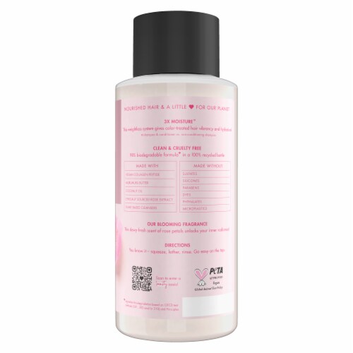 Love Beauty and Planet Blooming Color Murumuru Butter & Rose 100% Biodegradable Shampoo Perspective: left