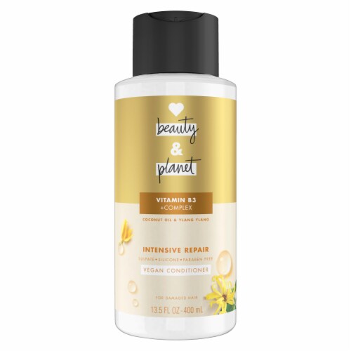 Love Beauty and Planet Silicone-Free Coconut Oil & Ylang Ylang Vegan Conditioner for Split Ends Perspective: left