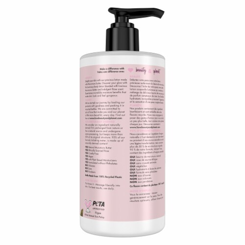 Love Beauty and Planet Murumuru Butter & Rose Delicious Glow Body Lotion Perspective: left