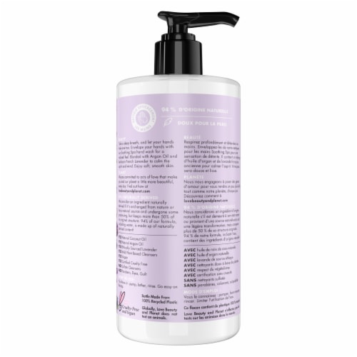 Love Beauty and Planet Soothing Spa Argan Oil & Lavender Hand Soap Perspective: left