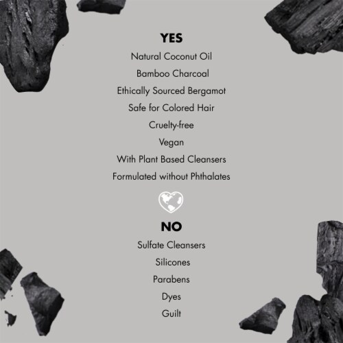 Love Beauty and Planet Sulfate & Silicone-Free Charcoal & Bergamot Vegan Shampoo Perspective: left
