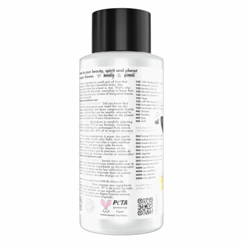 Love Beauty and Planet Cruelty & Silicone-Free Charcoal & Bergamot Vegan Conditioner Perspective: left