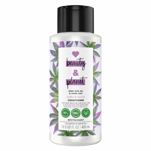 Love Beauty and Planet Hemp Seed Oil & Nana Leaf 100% Biodegradable Hydrating Conditioner Perspective: left