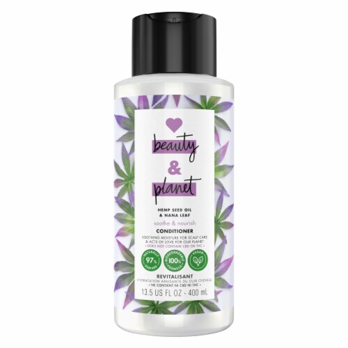 Love Beauty and Planet Hemp Seed Oil & Nana Leaf 100% Biodegradable Hydrating Conditioner Perspective: left