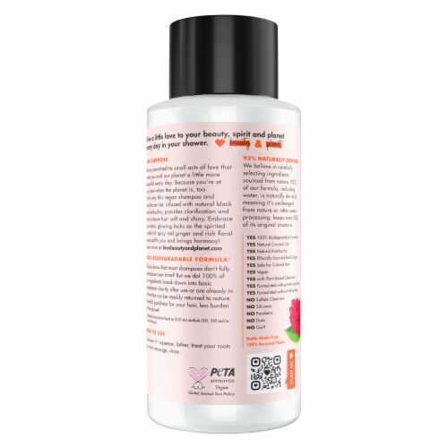 Love Beauty and Planet Black Tea Kombucha & Red Ginger Sulfate-Free Shampoo Perspective: left
