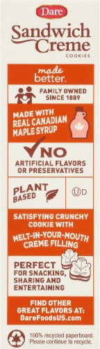 Dare Maple Creme Flavored Sandwich Cookies Perspective: left