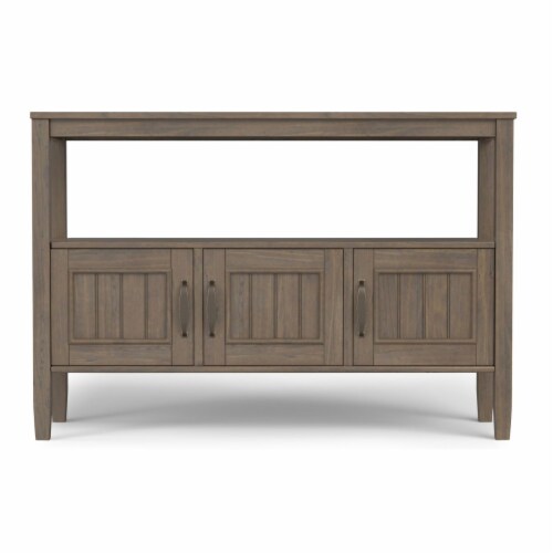 Lev Solid Wood Console Table In Smoky Brown Perspective: left