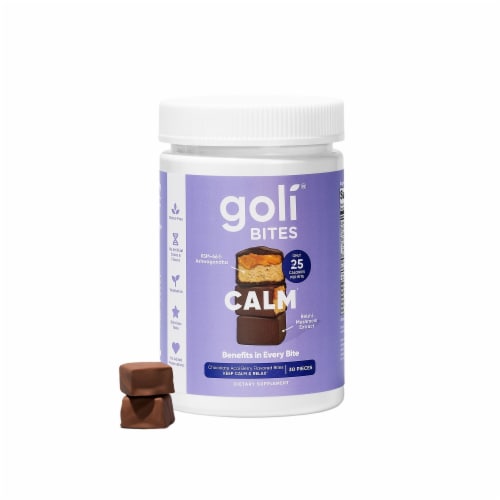 Goli® Nutrition Calm Chocolate Acai Berry Flavored Dietary Supplement Bites Perspective: left