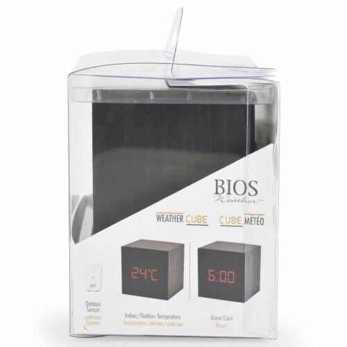 Weather Cube Indoor/Outdoor Thermometer and Alarm Clock Perspective: left