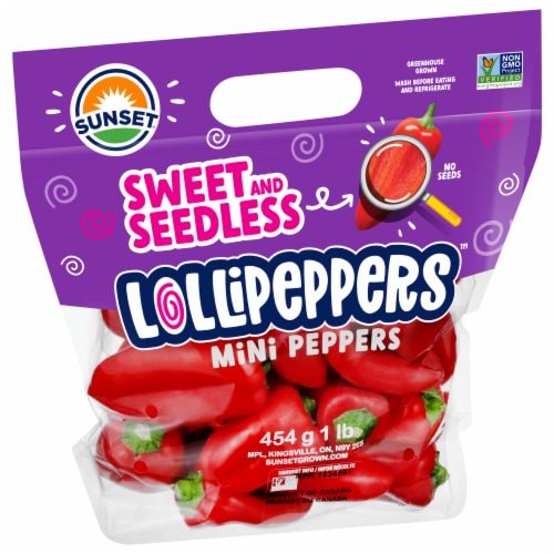 Sunset® LolliPeppers™ Seedless Mini Sweet Peppers Perspective: left