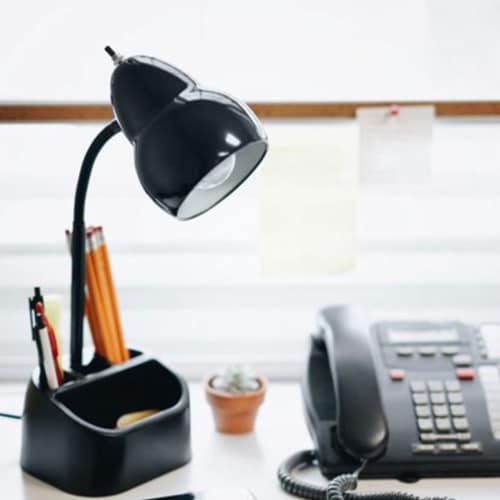 Simple Designs Basic Metal Desk Lamp with Flexible Hose Neck - Black