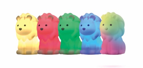 Leo Lion Color Changing LED Rechargeable Silicone Night Light Perspective: left