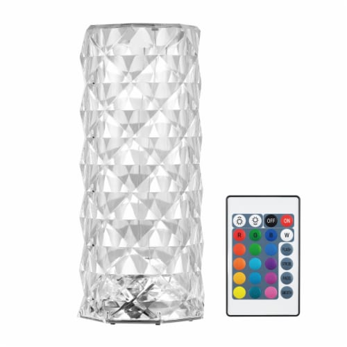 LED Integrated Crystal Light with 24-Key Remote Control and USB Cable Included Perspective: left
