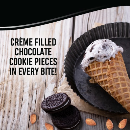 Breyers Dairy Free Cookies & Cream with Oat Milk Base Frozen Dessert Tub Perspective: left