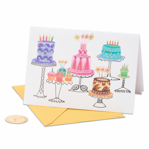 Papyrus (S20) Cakes Birthday Card Perspective: left