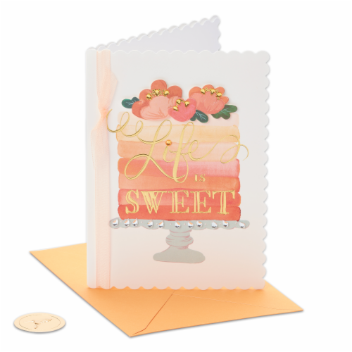 Papyrus (S24) Ombre Cake Birthday Card Perspective: left