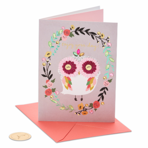 Papyrus (S10) Owl Birthday Card Perspective: left