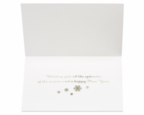 Papyrus Hanging Glitter Snowflakes Boxed Holiday Cards Perspective: left