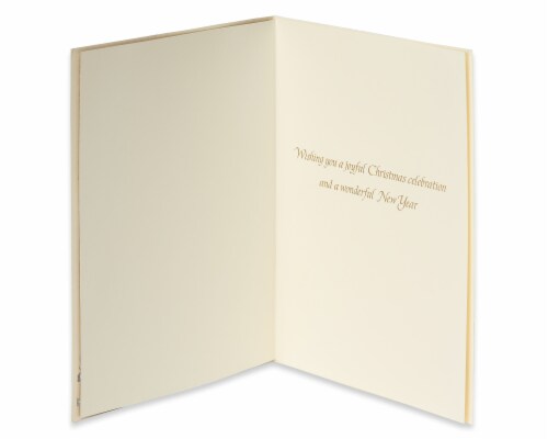 Papyrus Gold Glitter Christmas Tree Boxed Holiday Cards Perspective: left