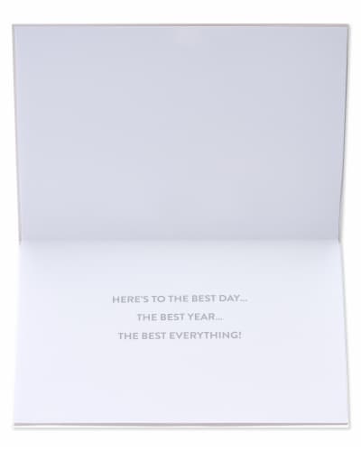 Papyrus Happy Birthday Card (Metallic Banner) Perspective: left