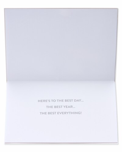Papyrus Happy Birthday Card (Metallic Banner) Perspective: left