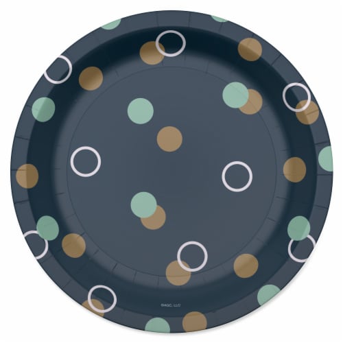 American Greetings Paper Plates Bubbles on Navy Perspective: left