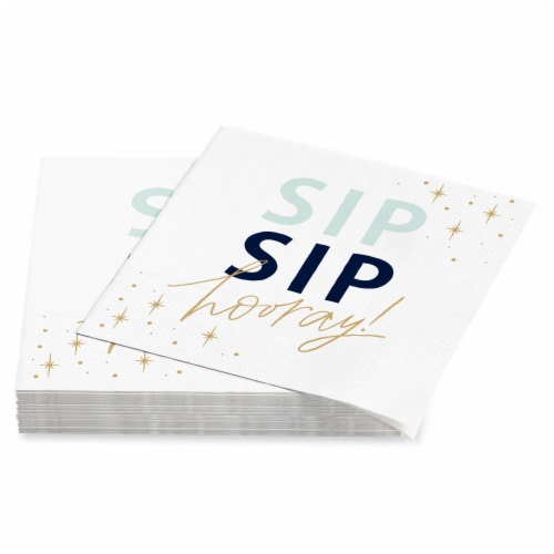 American Greetings Beverage Napkins Sip Sip Hooray Perspective: left