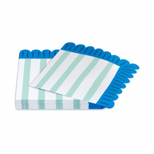 American Greetings 20-Count Beverage Napkins, Light Green Stripes Perspective: left