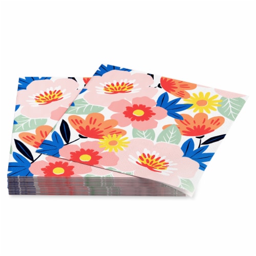 American Greetings 20-Count Lunch Napkins, Colorful Flowers Perspective: left